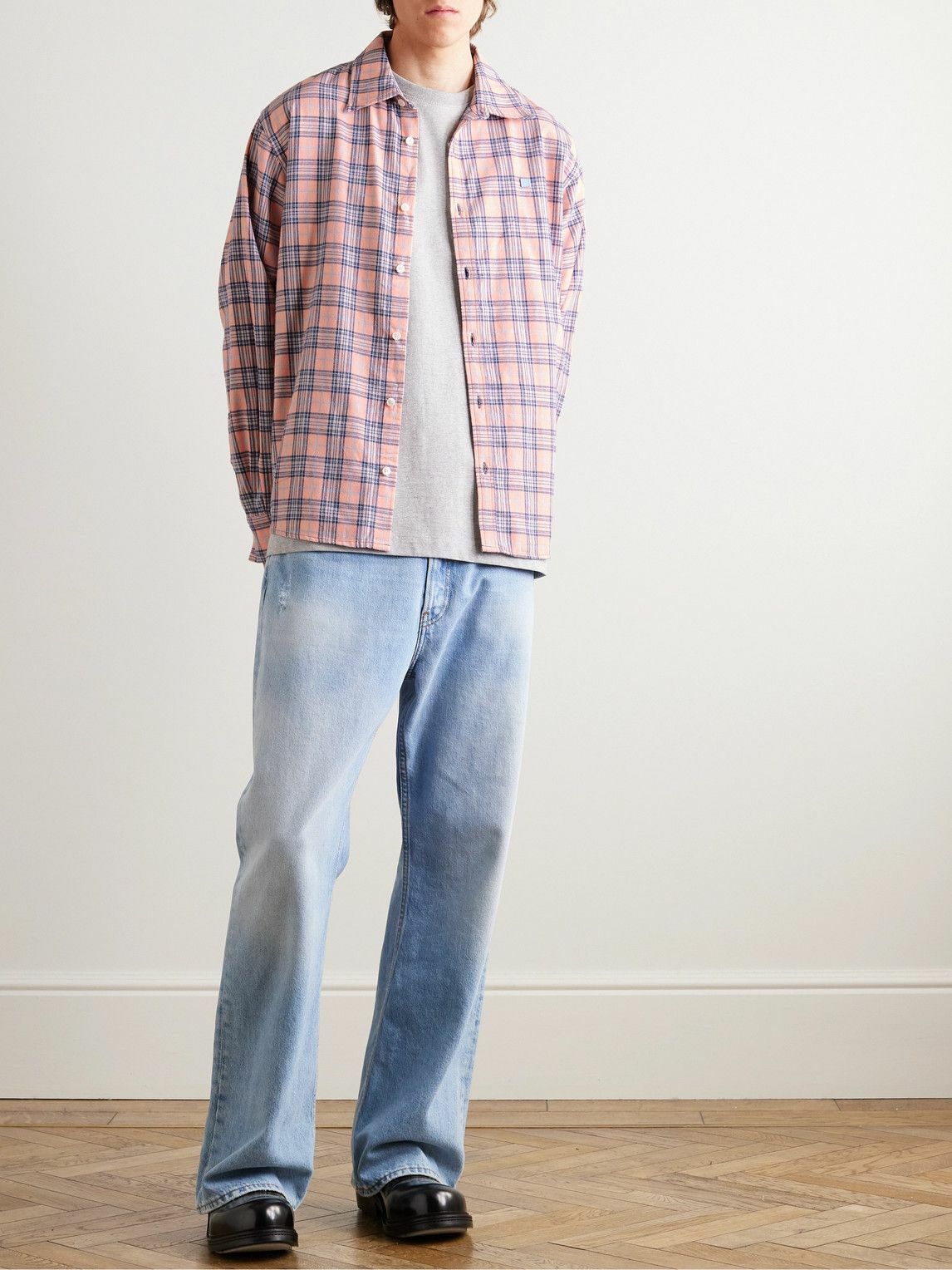 Acne Studios - Logo-Appliquéd Checked Cotton-Flannel Shirt 