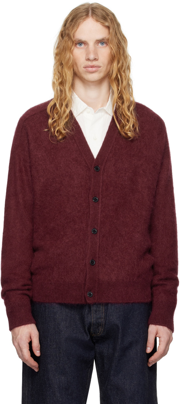KAPTAIN SUNSHINE Burgundy Royal Alpaca Knit Cardigan