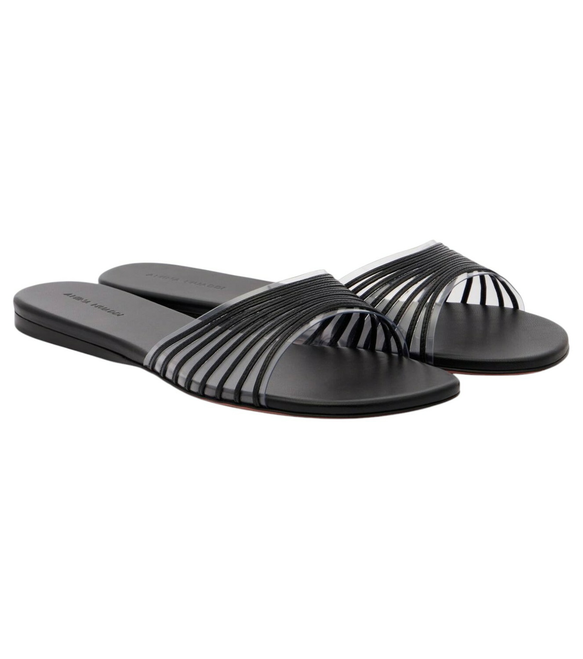 サンダル・ミュール AMINA MUADDI GIGI 95 SLIPPERS Gigi Slipper 95 Silver Mirror And White Crystals