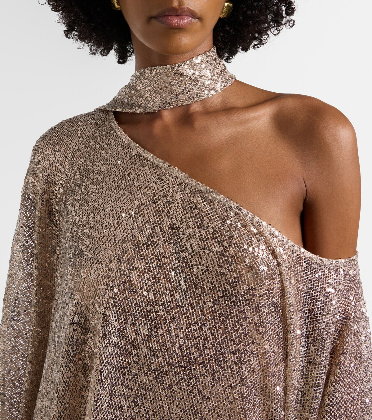Taller Marmo Trebbia asymmetric sequined mesh kaftan