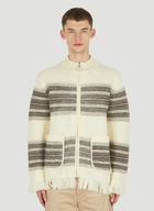 Serape Zip Front Sweater in Cream