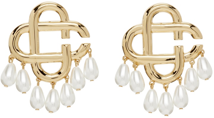 Photo: Casablanca Gold Pearl Logo Earrings