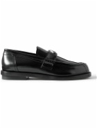 Alexander McQueen - Seal Embellished Patent-Leather Penny Loafers - Black