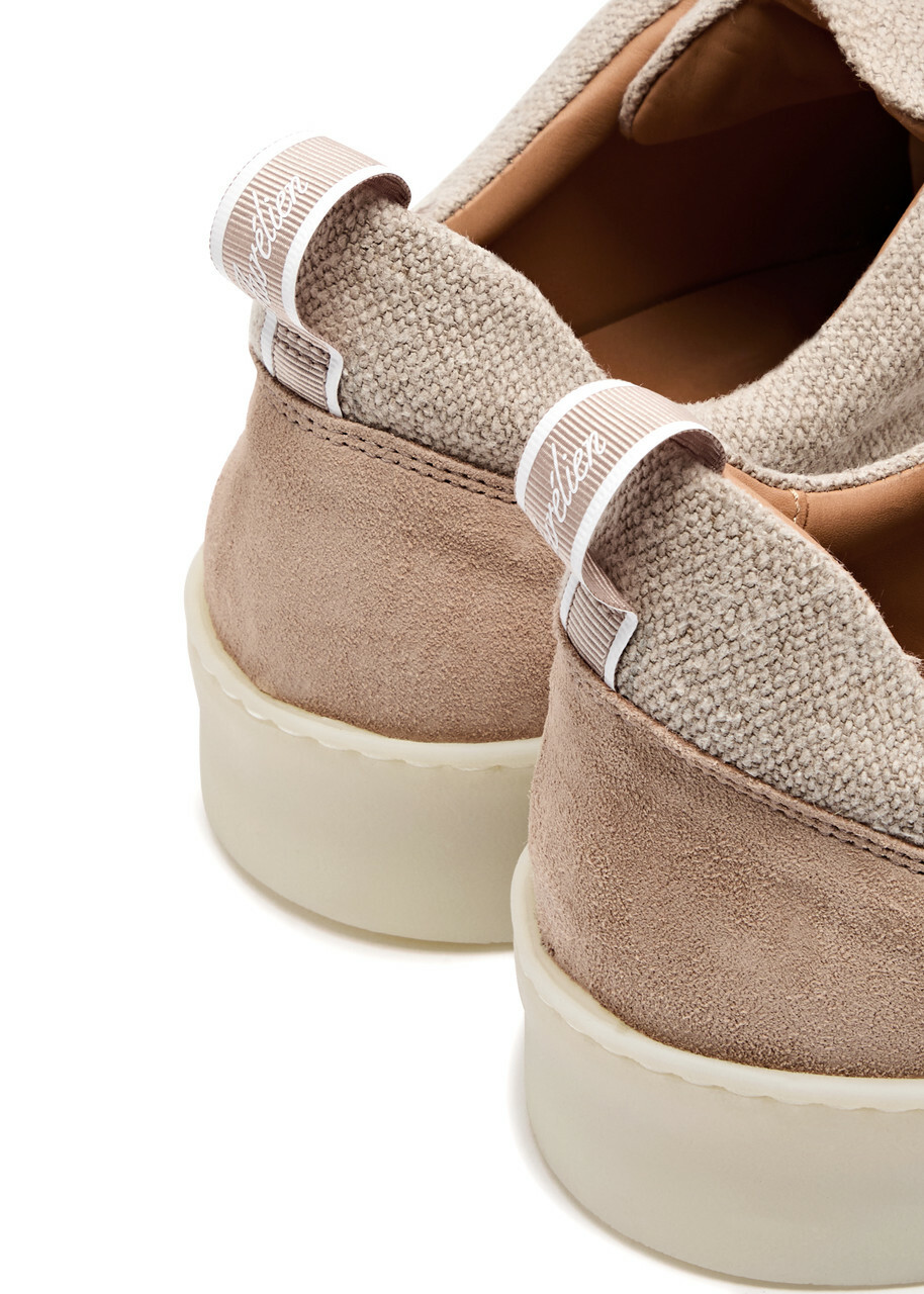 Aurélien Bayside Panelled Canvas Sneakers Beige