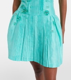 Shushu/Tong Embellished linen-blend minidress