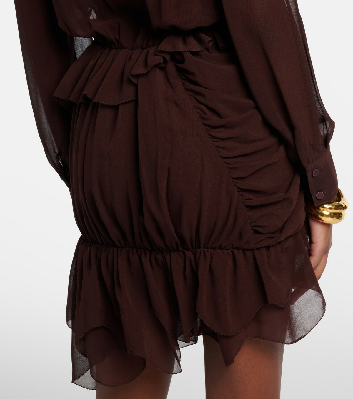 Jacques Wei Ruffled asymmetric minidress