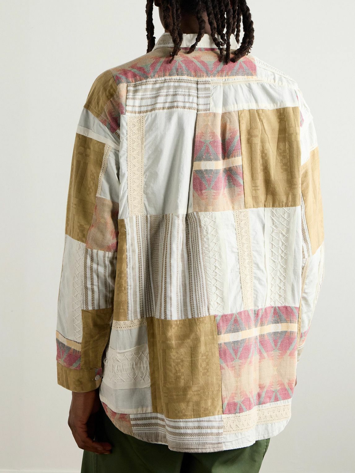 Monitaly - Garson Patchwork Cotton-Flannel Shirt - Neutrals