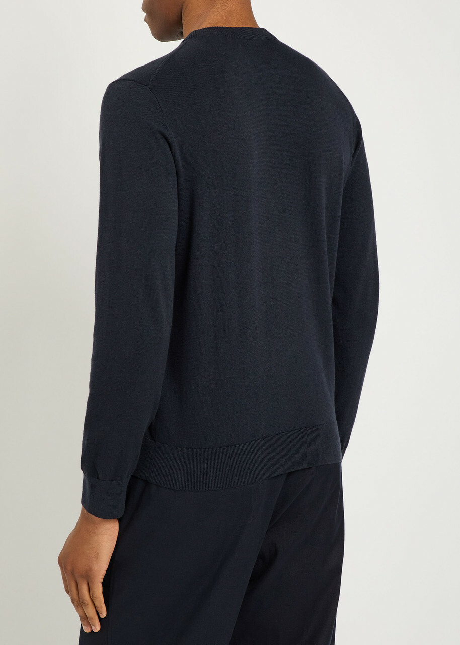PS Paul Smith Appliquéd Cotton Jumper Navy