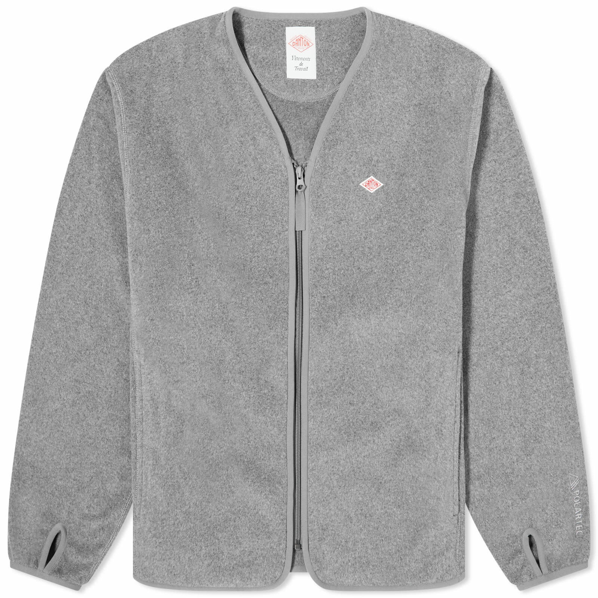 Danton Men's Polartec Fleece V Neck Jacket in Top Grey Danton