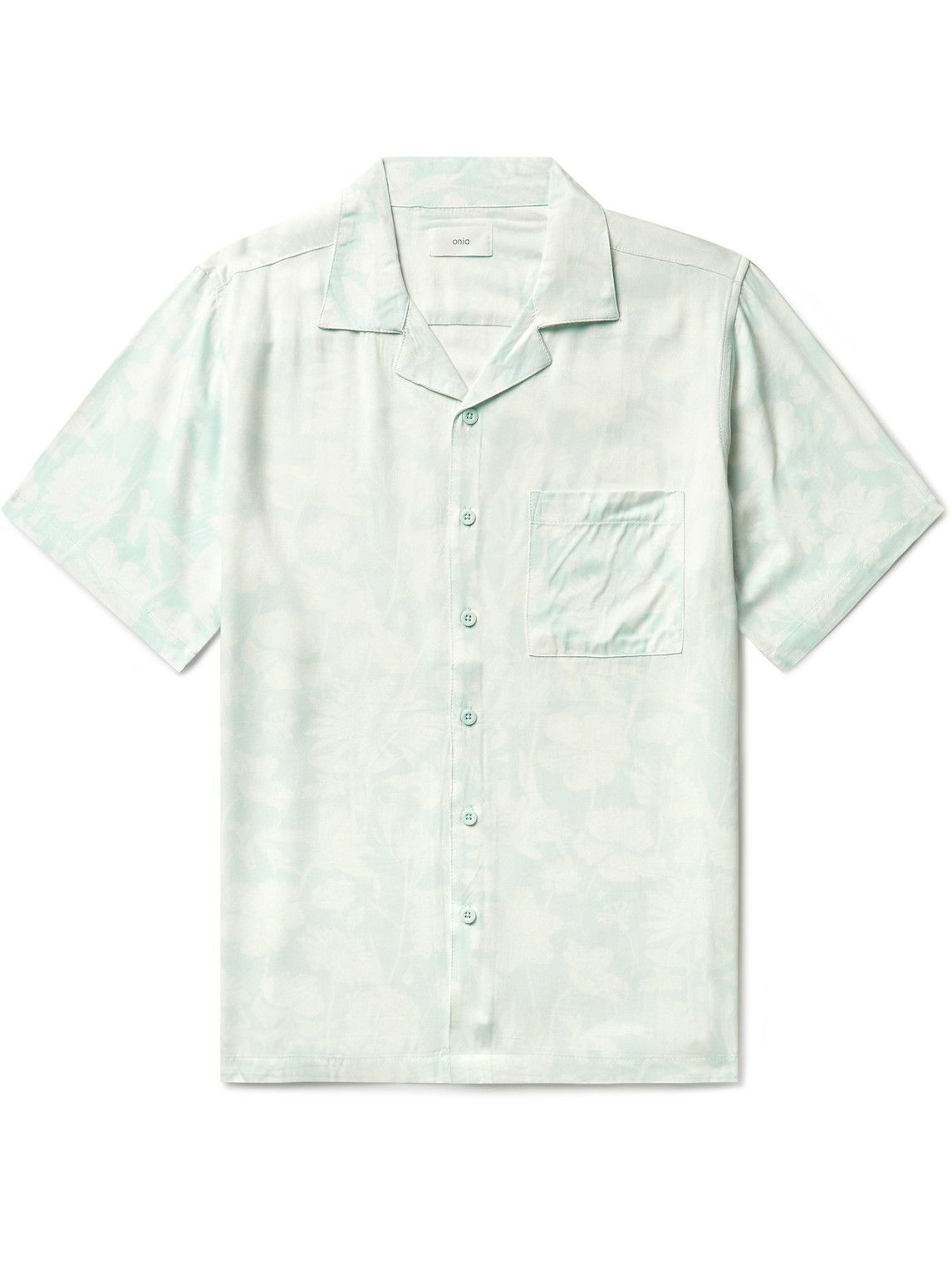 Onia - Vacation Camp-Collar Floral-Print Twill Shirt - Blue Onia