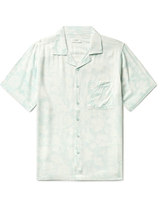 Photo: Onia - Vacation Camp-Collar Floral-Print Twill Shirt - Blue