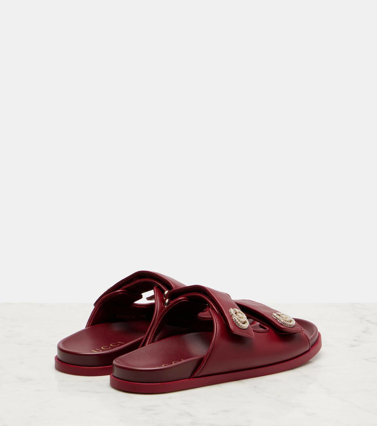 Gucci GG crystal-embellished leather sandals Gucci