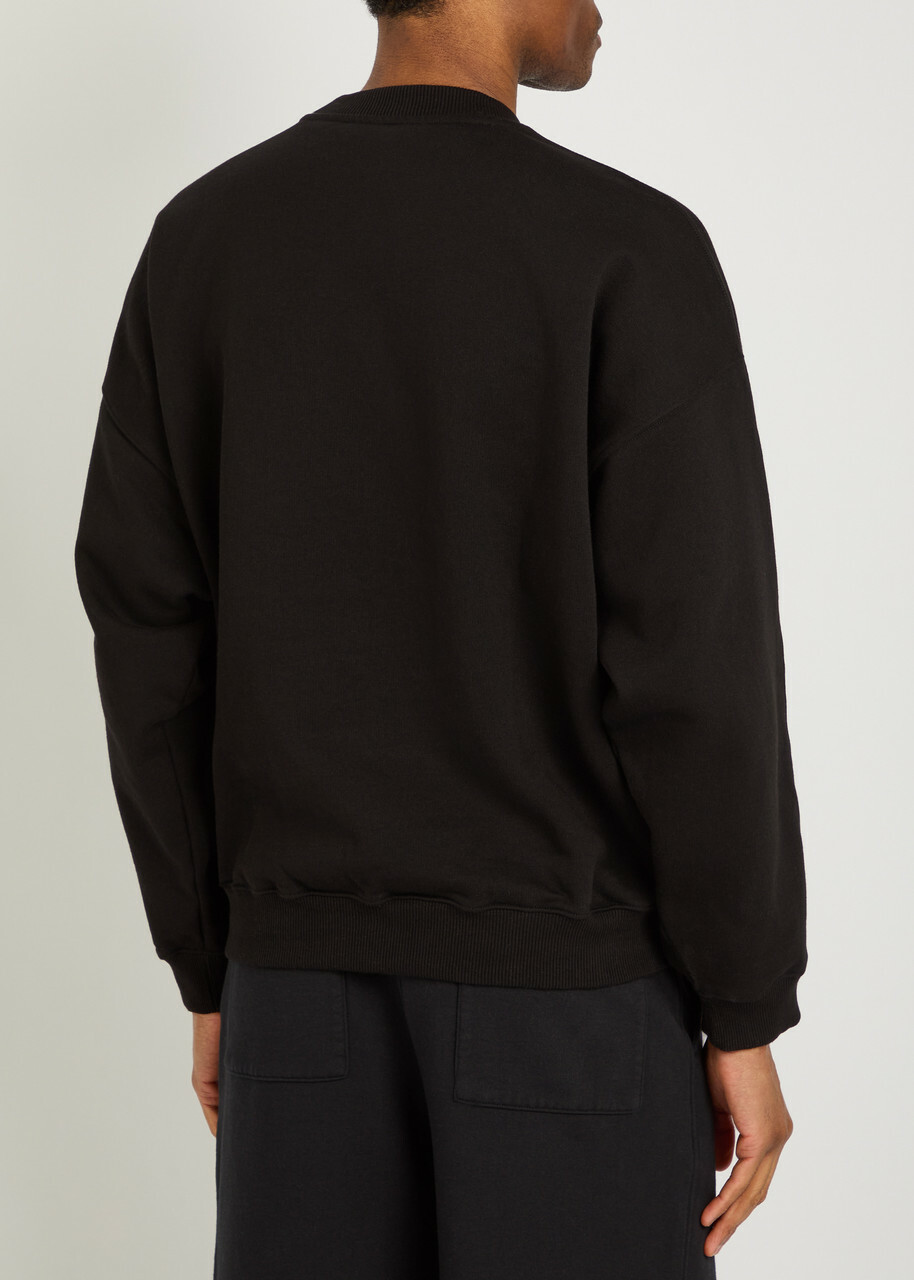 Cole Buxton International Logo-embroidery Cotton Sweatshirt Black