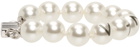 VTMNTS Silver & White Pearl Chain Barcode Bracelet