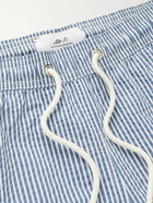 MR P. - Striped Cotton-Blend Seersucker Swim Shorts - Blue