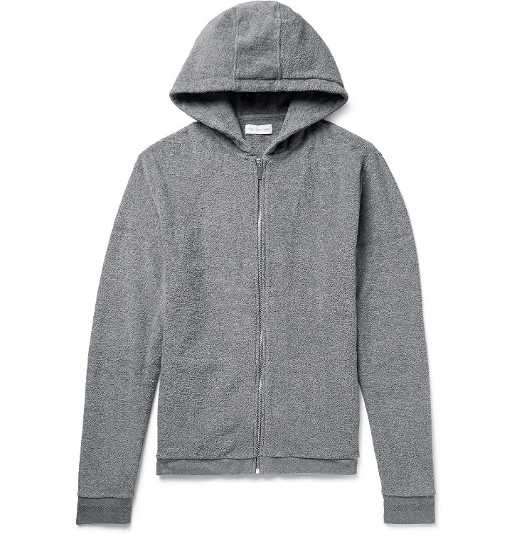 Photo: Hamilton and Hare - Mélange Cotton-Terry Zip-Up Hoodie - Gray