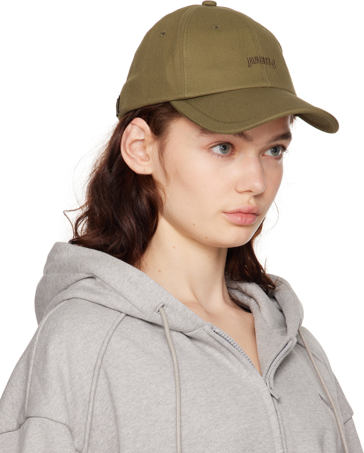 Juun.J Khaki Cotton Ball Cap