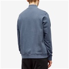 Sunspel Men's Loopback Half Zip Sweater in Slate Blue