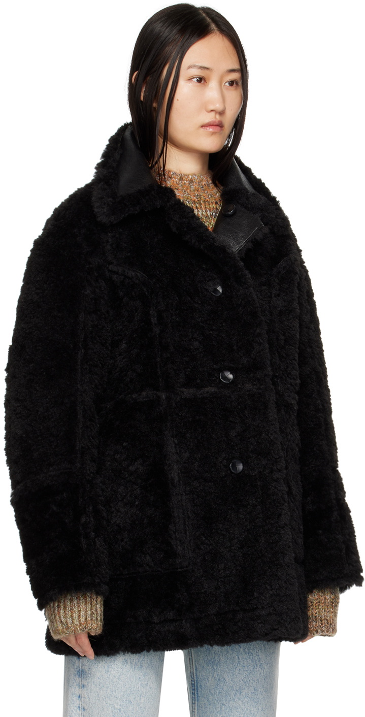 PERVERZE Black Single Breasted Reversible Coat