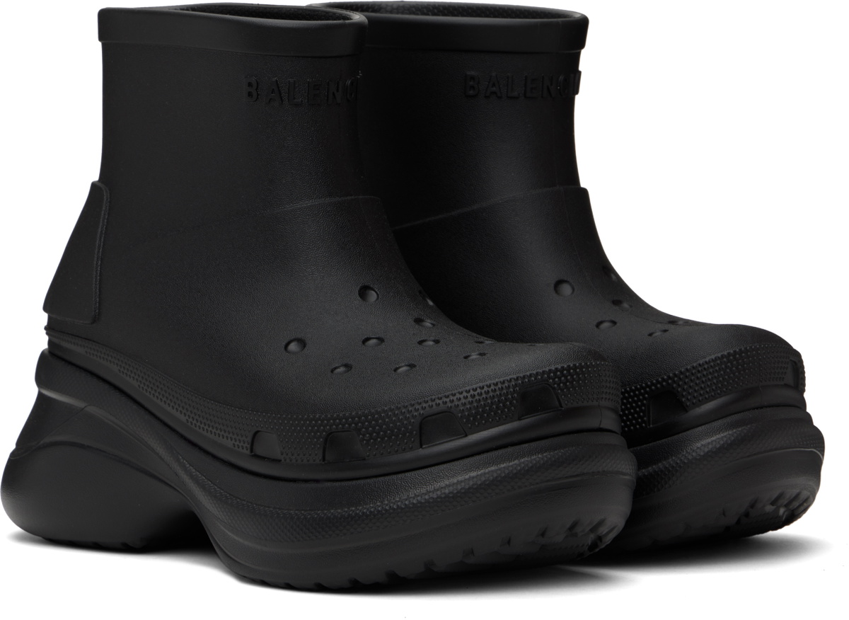 Balenciaga Black Crocs Edition Ankle Boots