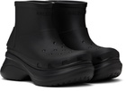 Balenciaga Black Crocs Edition Ankle Boots
