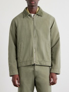 Mr P. - Corduroy-Trimmed Organic Cotton Coach Jacket - Green