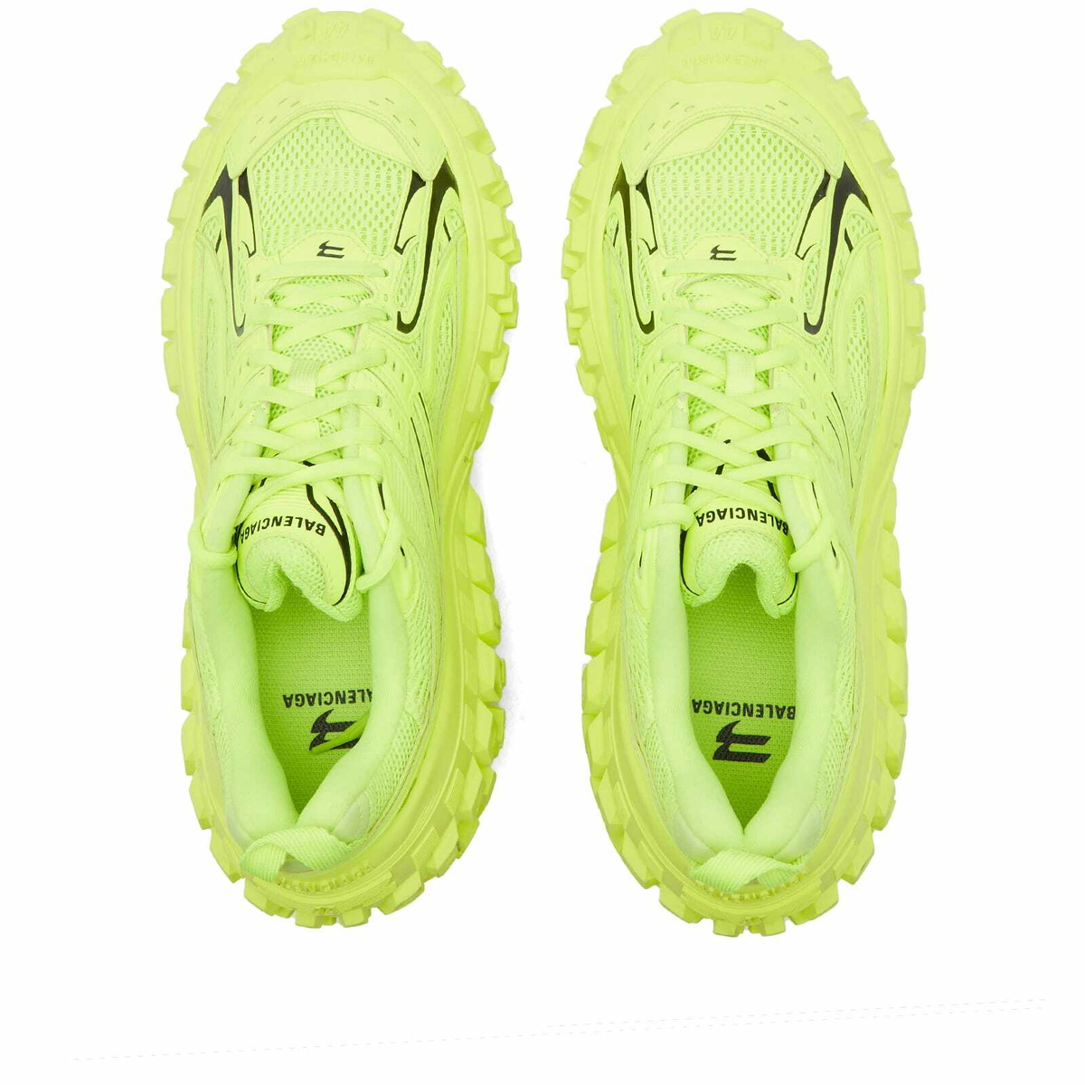 Balenciaga Men's Defender Sneakers in Fluo Yellow/Black Balenciaga