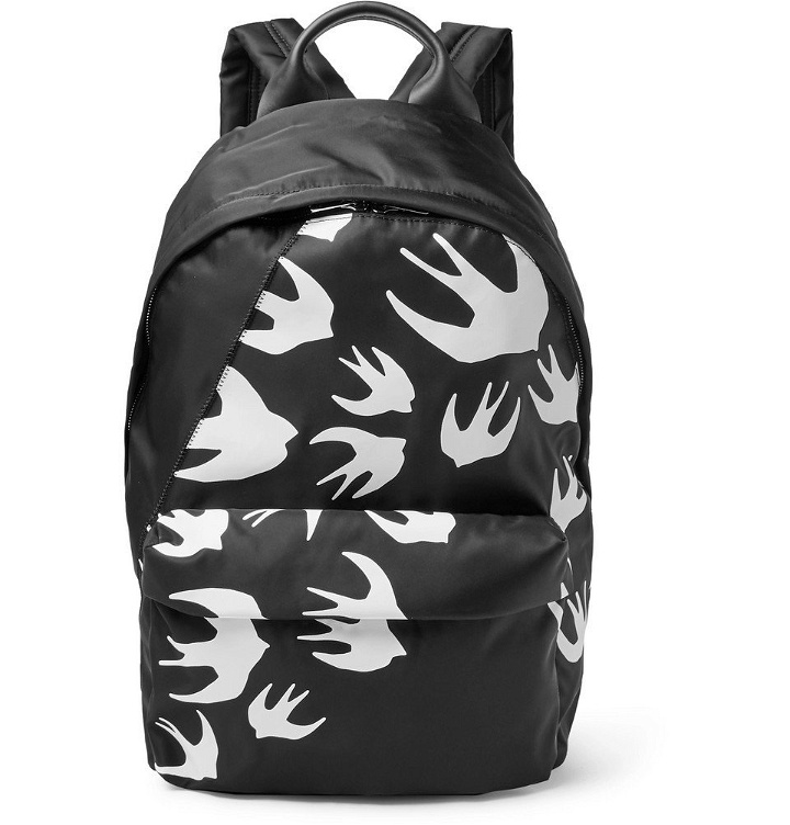 Photo: McQ Alexander McQueen - Leather-Trimmed Printed Shell Backpack - Black