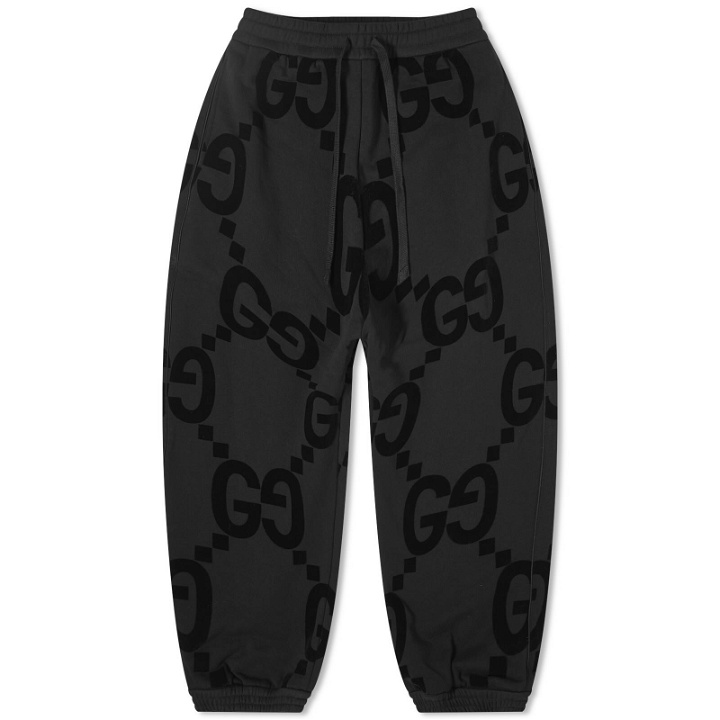 Photo: Gucci Men's Jumbo GG Flocked Sweat Pants in Black