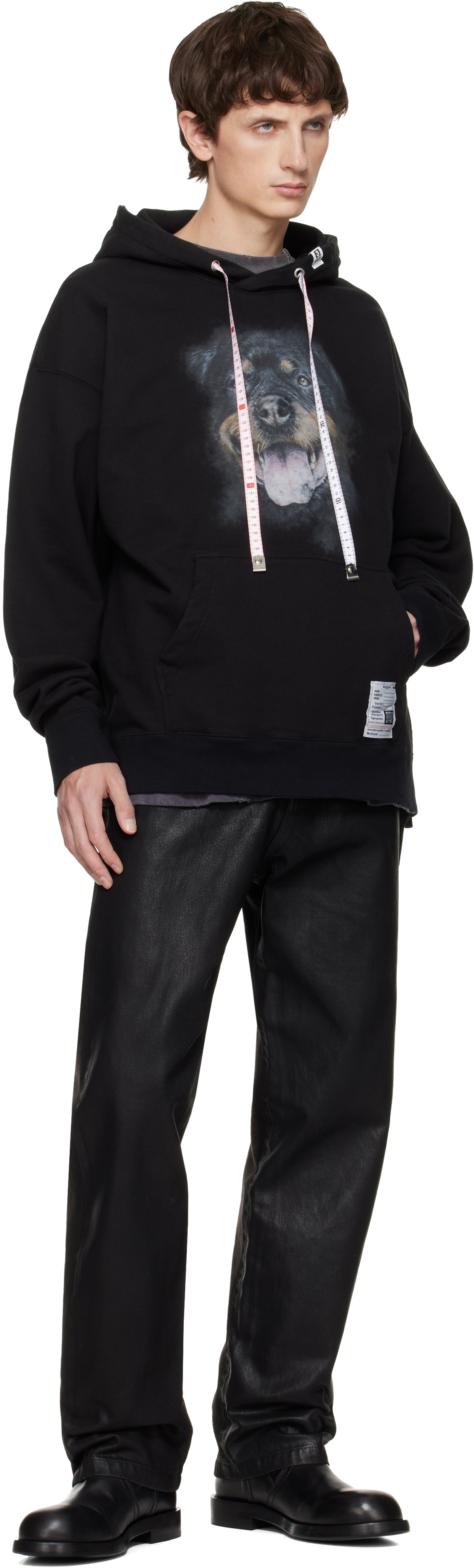 Maison MIHARA YASUHIRO Black Dog Printed Hoodie