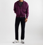 TOM FORD - Fleece-Back Cotton-Jersey Zip-Up Hoodie - Purple