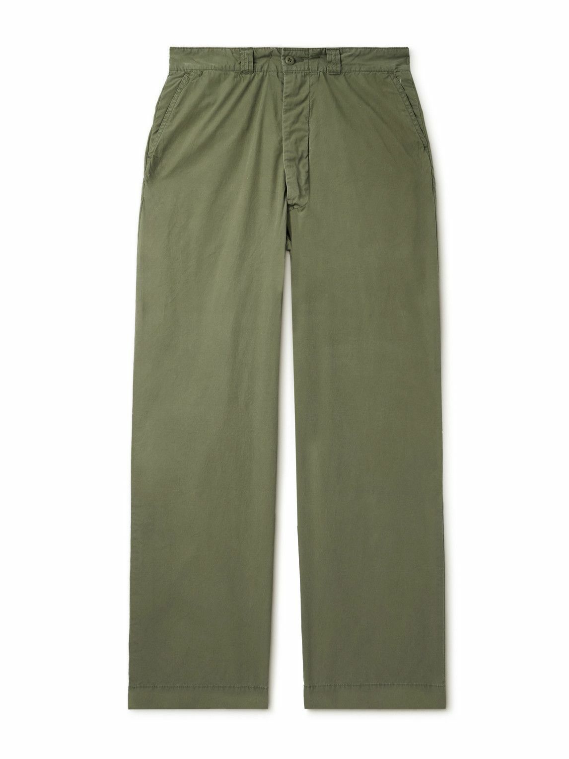 Remi Relief - Straight-Leg Cotton-Canvas Trousers - Green