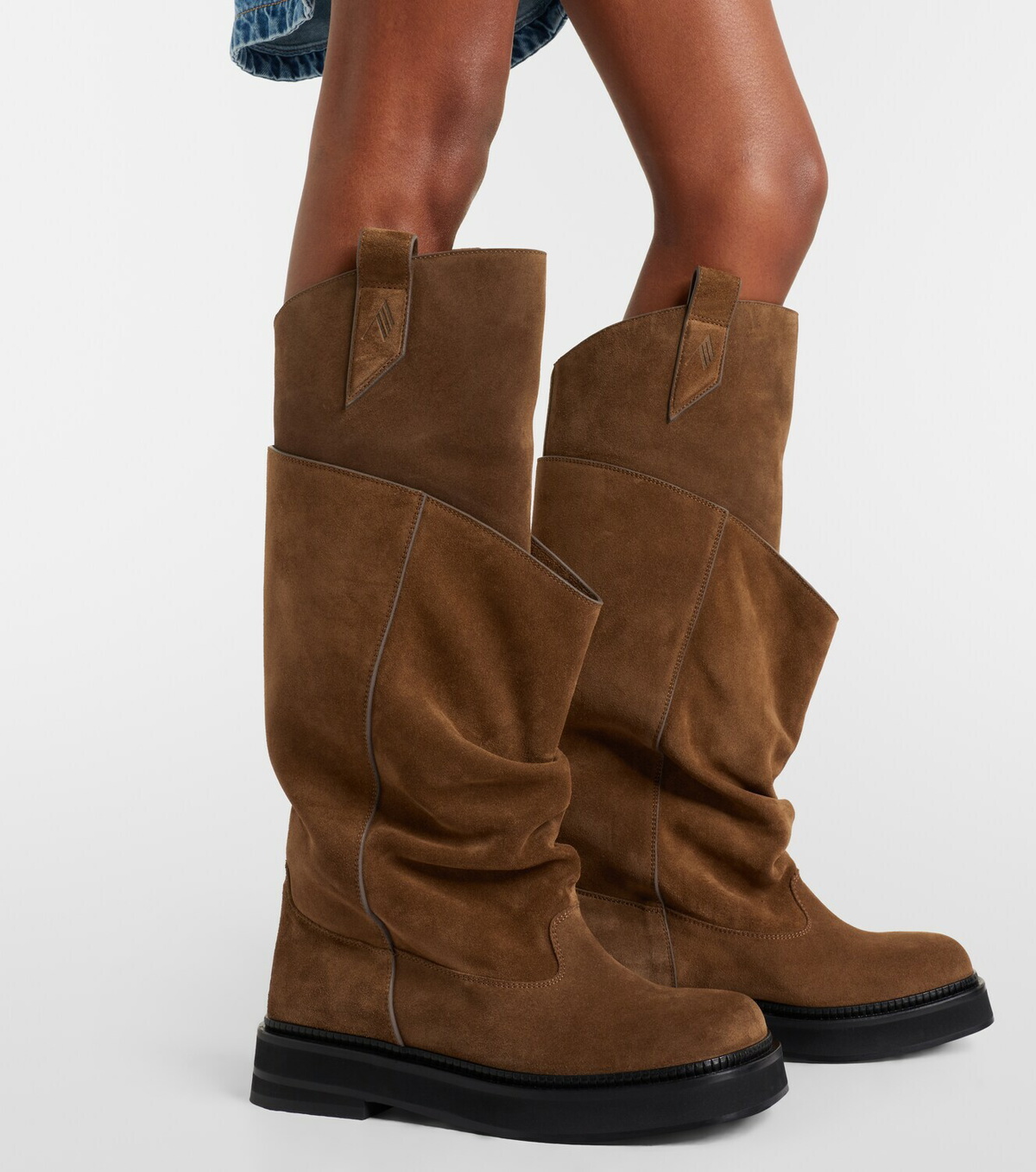 The Attico Passeggiata suede combat boots