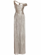 Maria Lucia Hohan Silver Serene Pleated Silk Gown