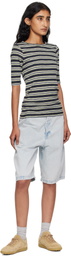 YMC Blue Twisted Denim Shorts