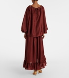 Zimmermann Aster gathered silk habotai maxi skirt