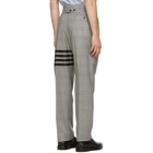 Thom Browne Black and White Houndstooth 4-Bar Trousers