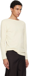 Paul Smith Beige Cotton-Linen Boat Neck Long-Sleeve T-shirt
