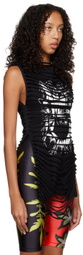 Sia Arnika Black Tooth Print Cut Tank Top