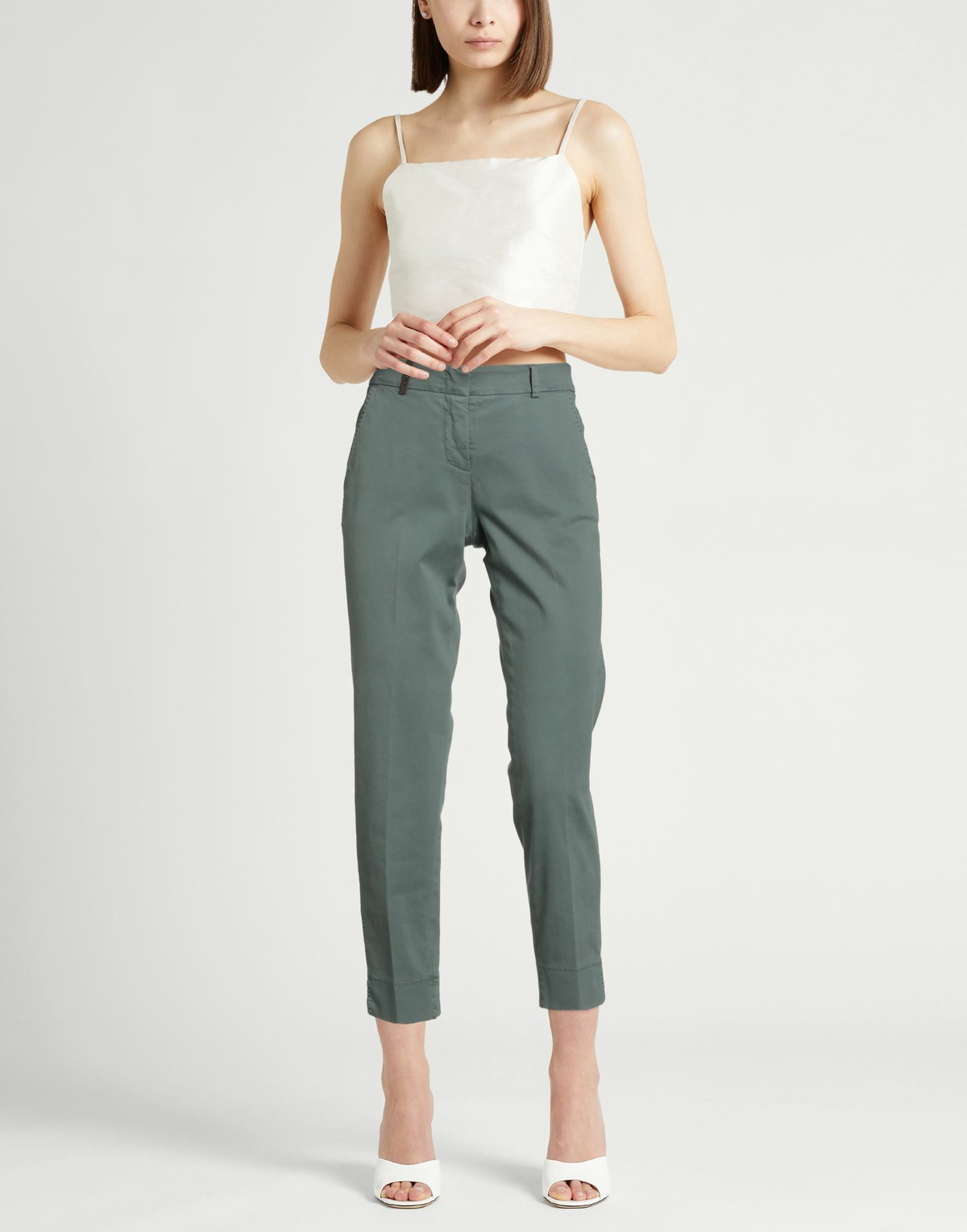 Peserico Icon 4718 Womens Pants in Sage green