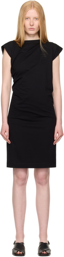 Photo: 3.1 Phillip Lim Black Draped Short Sleeve T-shirt Minidress