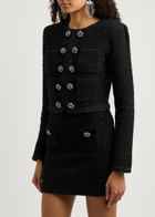 Self-portrait Embellished Bouclé Tweed Jacket Black