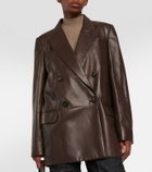 Brunello Cucinelli Double-breasted leather blazer
