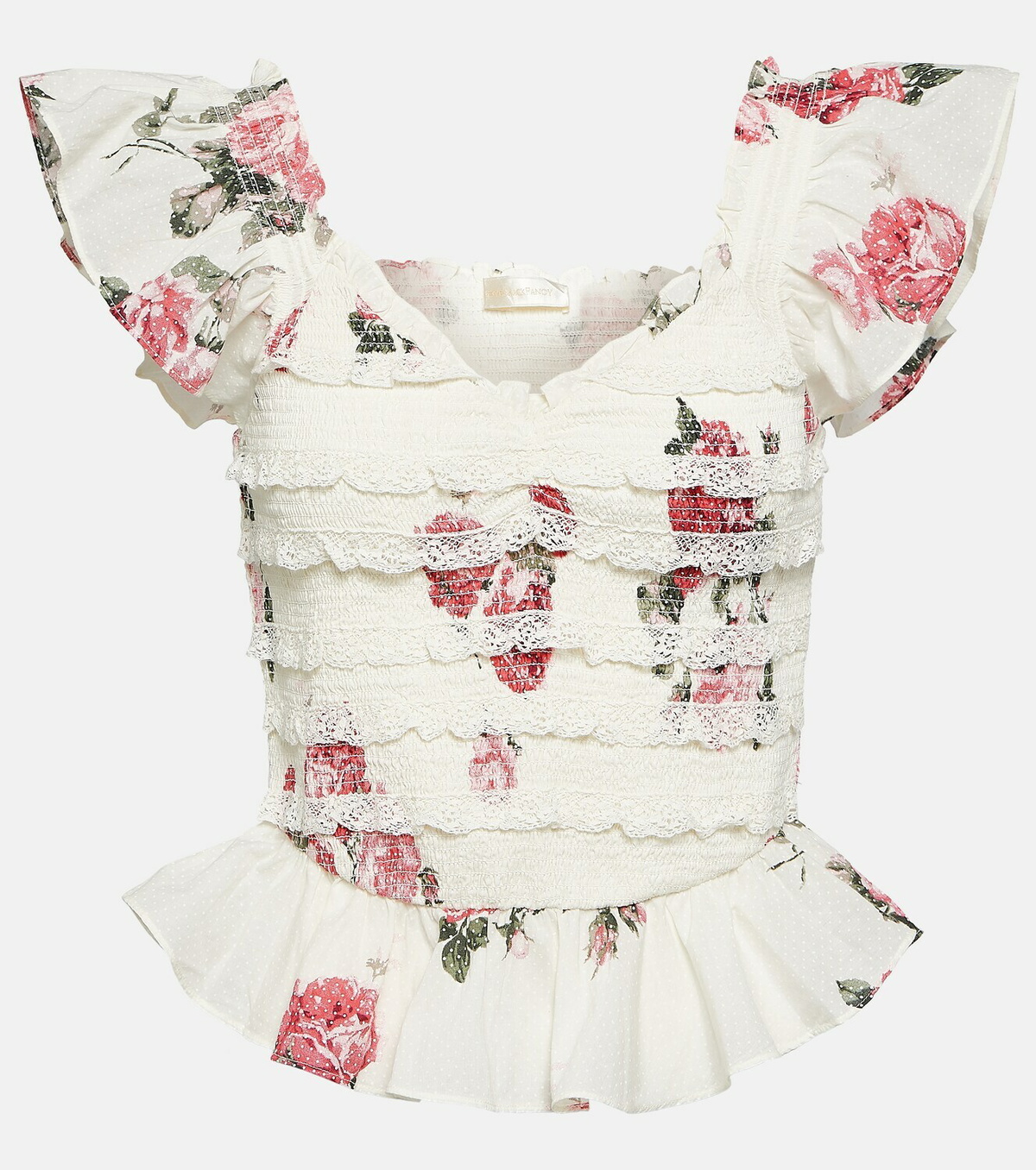 LoveShackFancy Compass floral cotton top