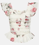 LoveShackFancy Compass floral cotton top