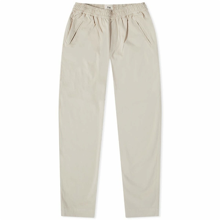 Photo: Folk Men's Drawcord Assembly Pant in Stone Brushed Twill