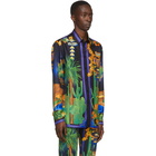 Versace Multicolor Silk Palm Springs Shirt