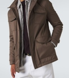 Kiton Suede-trimmed technical jacket