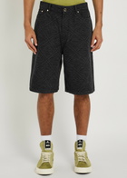 Casablanca Laser Monogram Denim Shorts Black