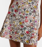 Roberto Cavalli Embellished lace-trimmed minidress